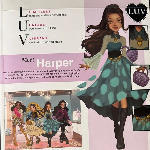 LUV Premium Fashion Doll - Harper, Dolls for Children Ages 6+ NEW - Picture 2 of 2